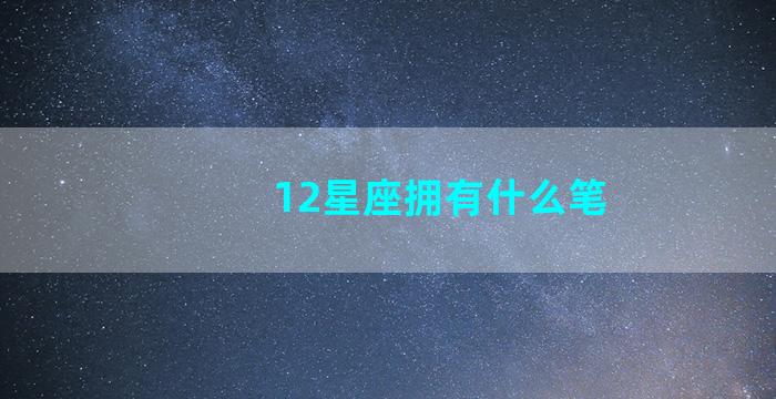 12星座拥有什么笔