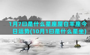 1月7曰是什么星座屋白羊座今日运势(10月1曰是什么星坐)