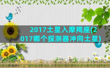 2017土星入摩羯座(2017哪个探测器冲向土星)