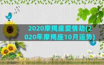 2020摩羯座爱情劫(2020年摩羯座10月运势)