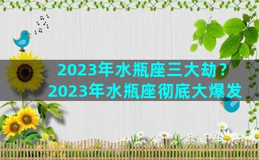 2023年水瓶座三大劫？2023年水瓶座彻底大爆发