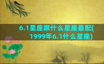 6.1星座跟什么星座最配(1999年6.1什么星座)