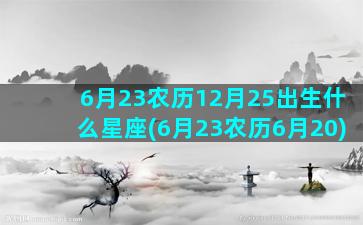 6月23农历12月25出生什么星座(6月23农历6月20)