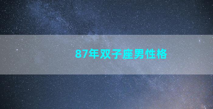 87年双子座男性格