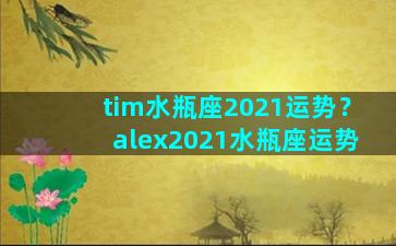 tim水瓶座2021运势？alex2021水瓶座运势