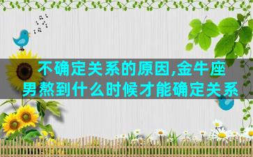 不确定关系的原因,金牛座男熬到什么时候才能确定关系