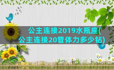 公主连接2019水瓶座(公主连接20管体力多少钻)