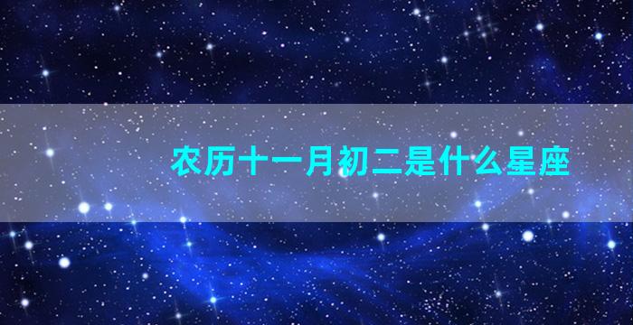 农历十一月初二是什么星座