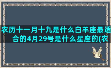 农历十一月十九是什么白羊座最适合的4月29号是什么星座的(农历十一月十九是哪位神仙)