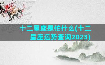 十二星座是怕什么(十二星座运势查询2023)