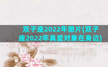 双子座2022年图片(双子座2022年真爱对象在身边)