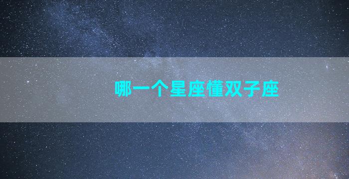 哪一个星座懂双子座