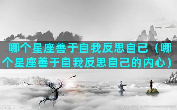 哪个星座善于自我反思自己（哪个星座善于自我反思自己的内心）