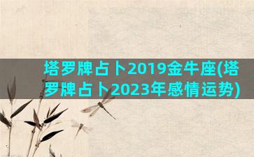 塔罗牌占卜2019金牛座(塔罗牌占卜2023年感情运势)