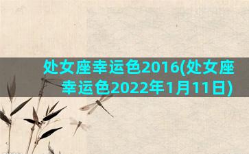 处女座幸运色2016(处女座幸运色2022年1月11日)