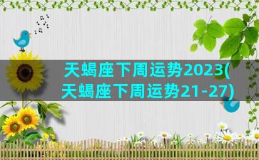 天蝎座下周运势2023(天蝎座下周运势21-27)