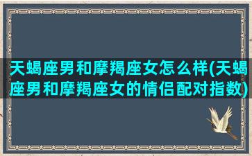 天蝎座男和摩羯座女怎么样(天蝎座男和摩羯座女的情侣配对指数)