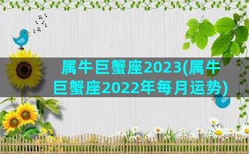 属牛巨蟹座2023(属牛巨蟹座2022年每月运势)