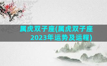 属虎双子座(属虎双子座2023年运势及运程)