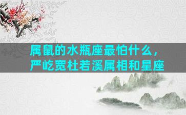 属鼠的水瓶座最怕什么，严屹宽杜若溪属相和星座