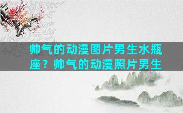 帅气的动漫图片男生水瓶座？帅气的动漫照片男生