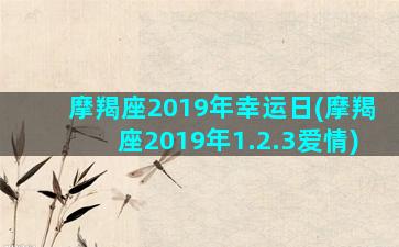 摩羯座2019年幸运日(摩羯座2019年1.2.3爱情)