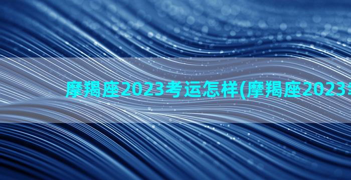 摩羯座2023考运怎样(摩羯座2023幸运色)