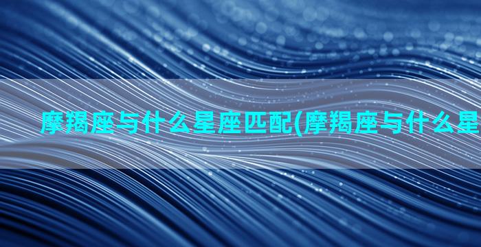 摩羯座与什么星座匹配(摩羯座与什么星座合得来)