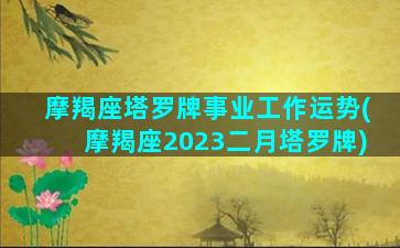 摩羯座塔罗牌事业工作运势(摩羯座2023二月塔罗牌)