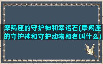 摩羯座的守护神和幸运石(摩羯座的守护神和守护动物和名叫什么)