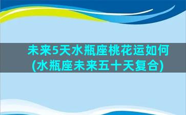 未来5天水瓶座桃花运如何(水瓶座未来五十天复合)