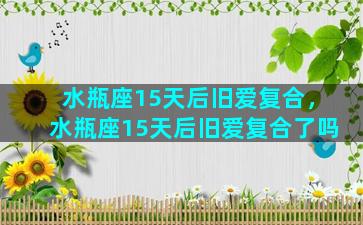 水瓶座15天后旧爱复合，水瓶座15天后旧爱复合了吗