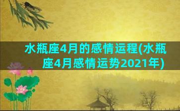 水瓶座4月的感情运程(水瓶座4月感情运势2021年)