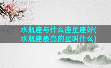 水瓶座与什么座星座好(水瓶座最亮的星叫什么)