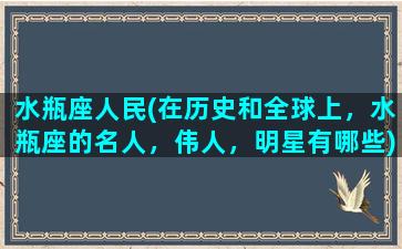 水瓶座人民(在历史和全球上，水瓶座的名人，伟人，明星有哪些)