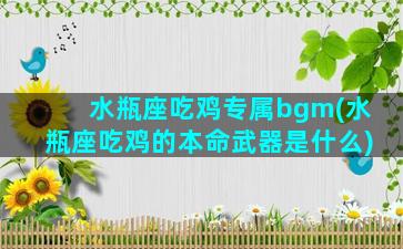 水瓶座吃鸡专属bgm(水瓶座吃鸡的本命武器是什么)