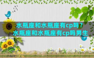 水瓶座和水瓶座有cp吗？水瓶座和水瓶座有cp吗男生