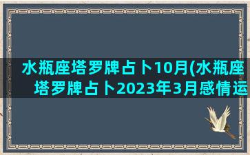 水瓶座塔罗牌占卜10月(水瓶座塔罗牌占卜2023年3月感情运势)