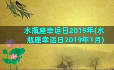 水瓶座幸运日2019年(水瓶座幸运日2019年1月)