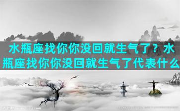 水瓶座找你你没回就生气了？水瓶座找你你没回就生气了代表什么