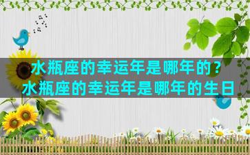 水瓶座的幸运年是哪年的？水瓶座的幸运年是哪年的生日