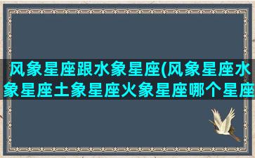 风象星座跟水象星座(风象星座水象星座土象星座火象星座哪个星座最傻)